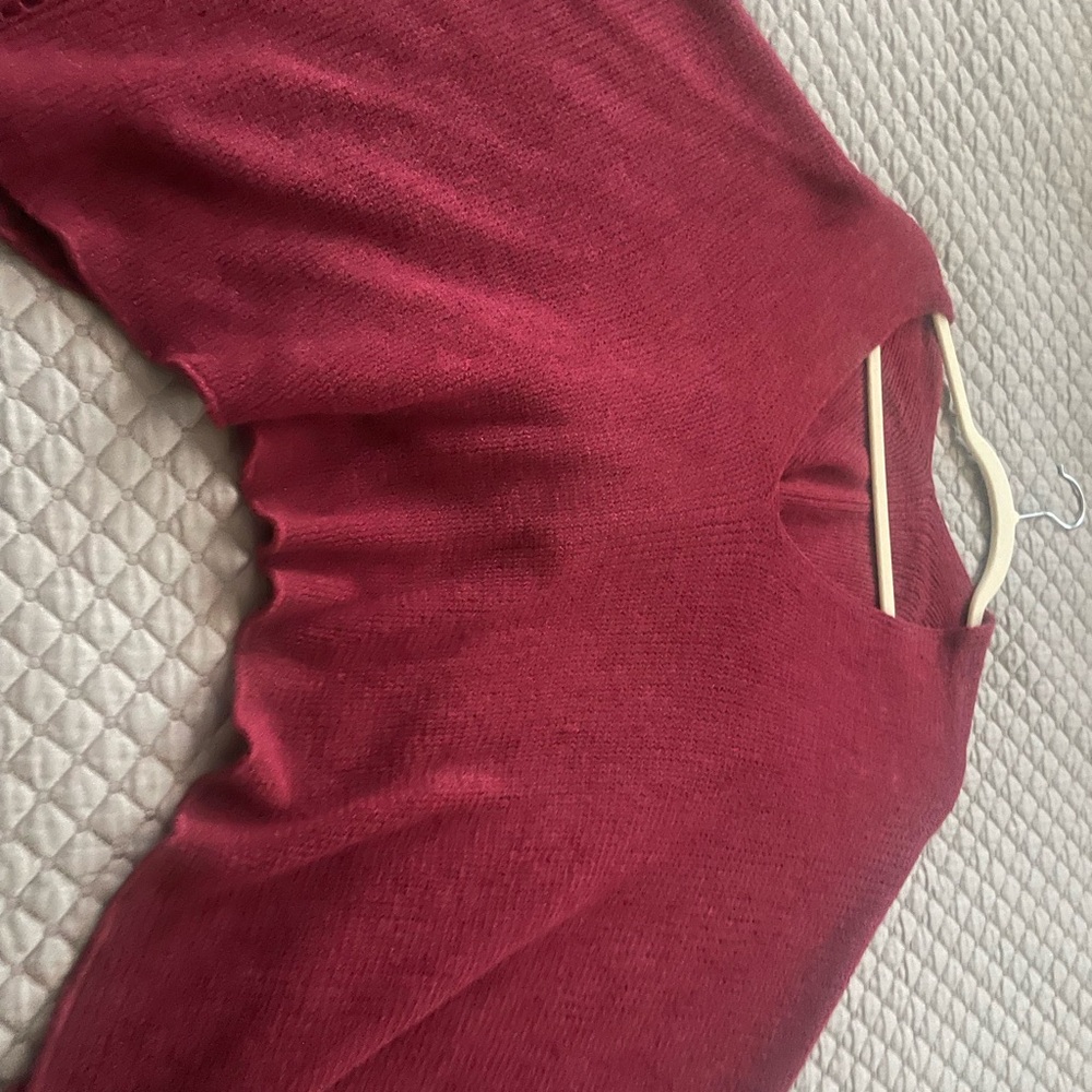 Burgundy cashmere pancho